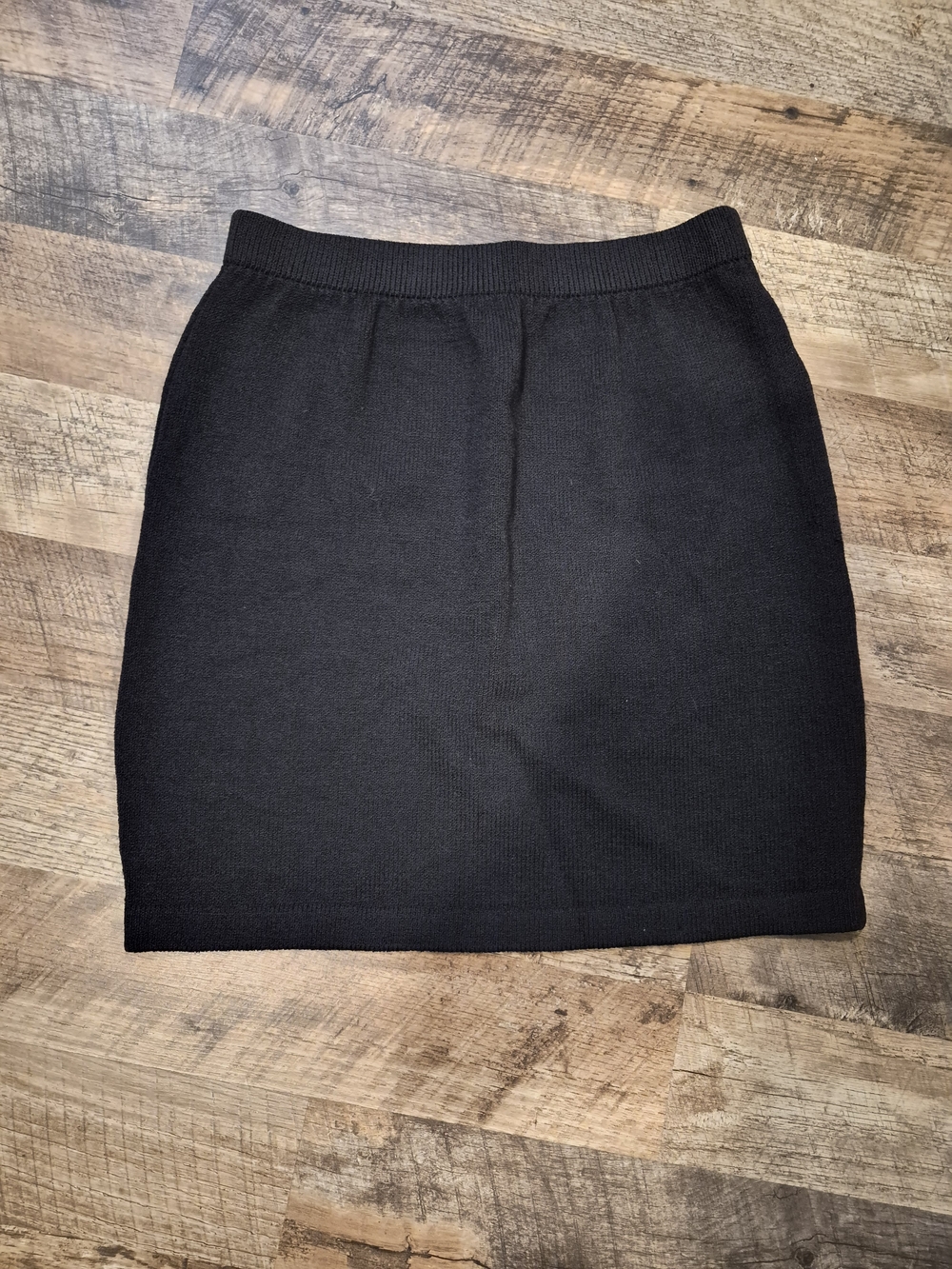 St. John Black Knit Mini Skirt